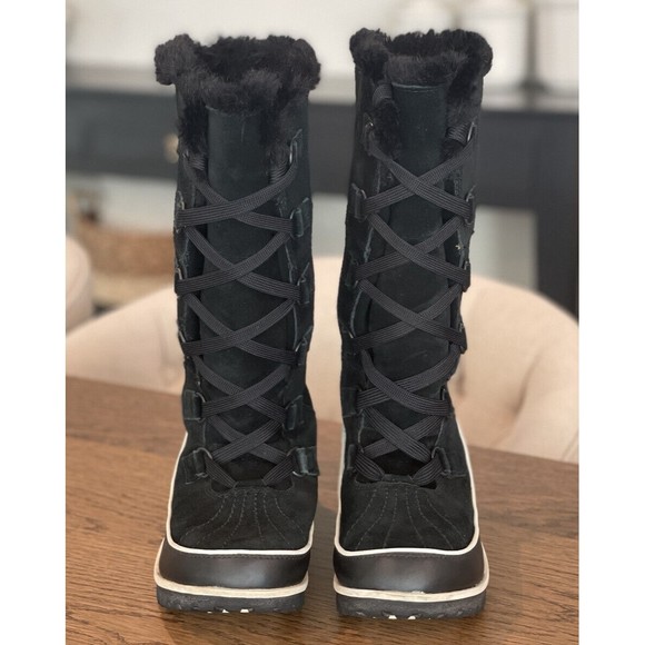 Sorel Tivoli High Li Black Suede Winter Boots Women’s 8 Waterproof Fleece Lining - Picture 3 of 9